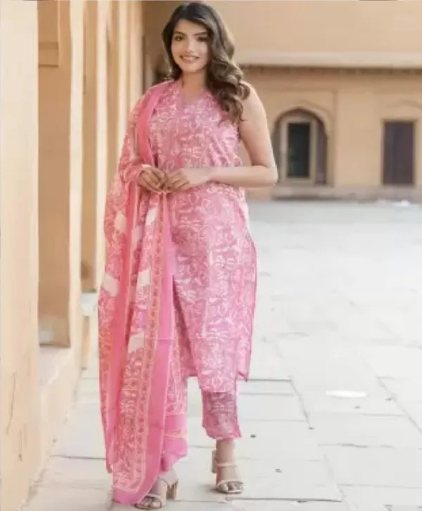 Floral_Print_Kurta_Trouser_Dupatta_Set