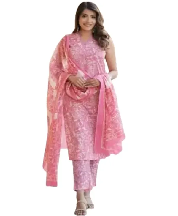 Floral_Print_Kurta_Trouser_Dupatta_Set