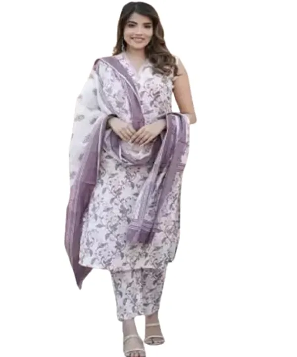 Floral_Print_Kurta_Trouser_Dupatta_Set