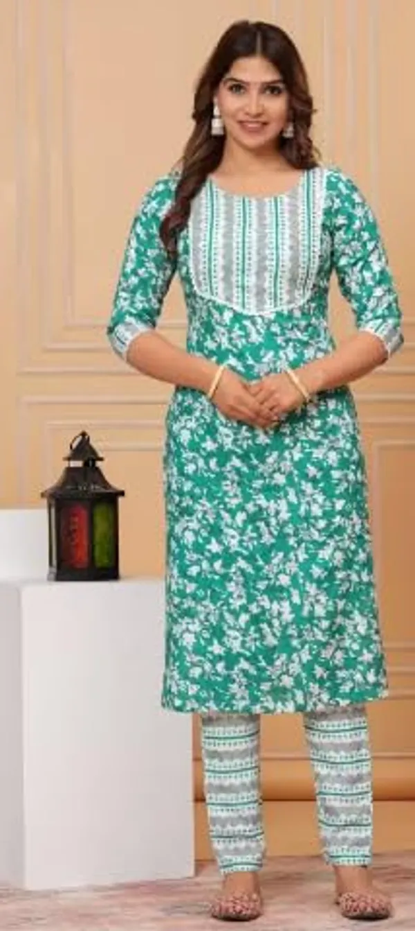 Women_Pure_Cotton_Kurti_Pant_Set