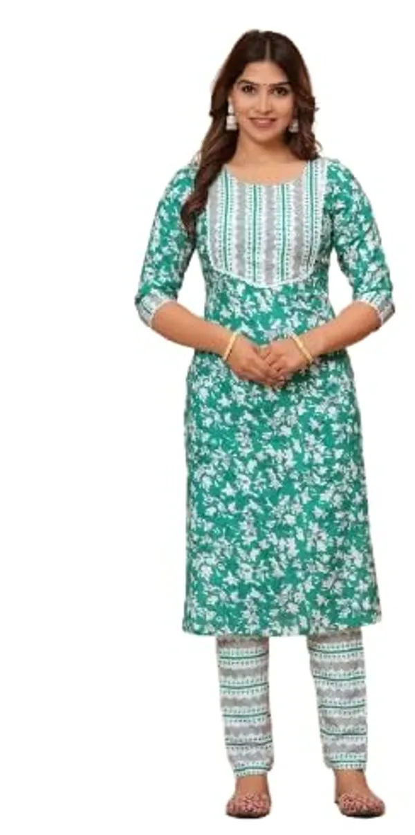 Women_Pure_Cotton_Kurti_Pant_Set