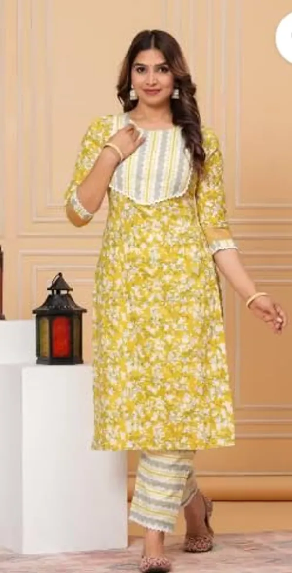 Women_Pure_Cotton_Kurti_Pant_Set