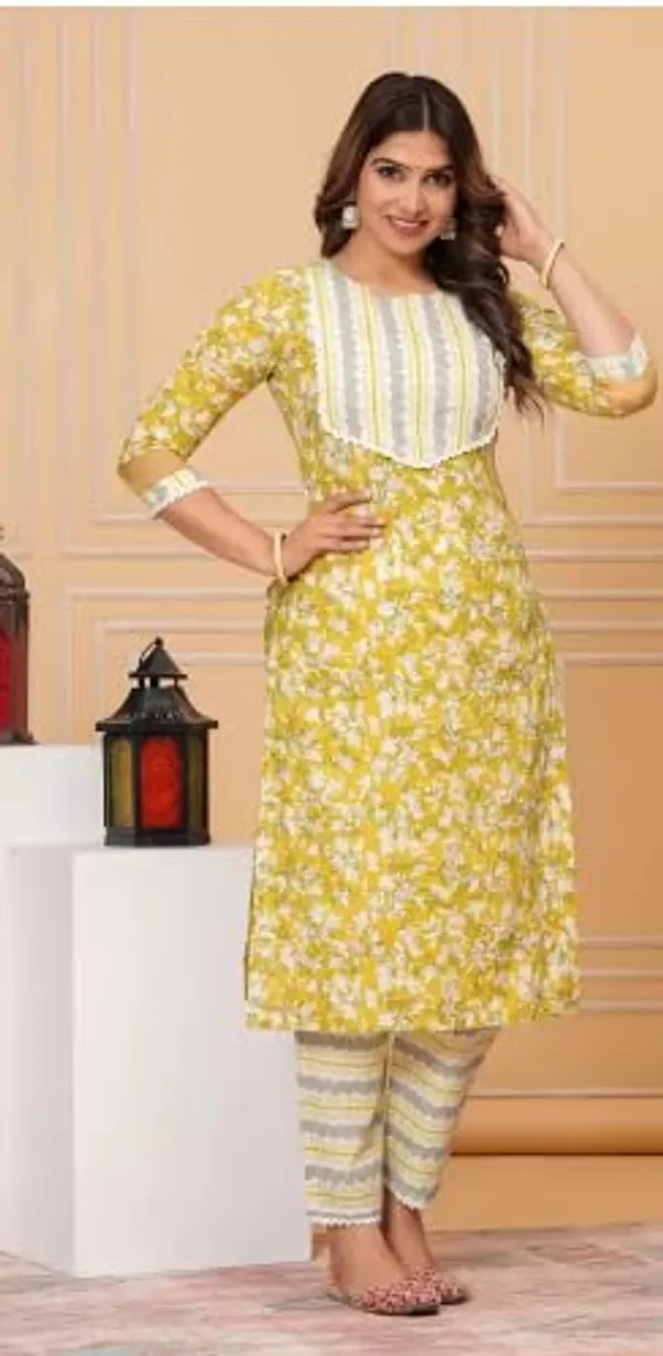 Women_Pure_Cotton_Kurti_Pant_Set