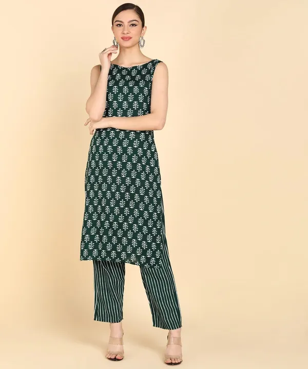 Women_S_Sleeveless_Kurta_Pant_Set