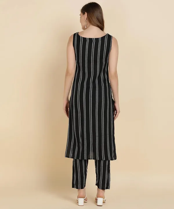 Women_S_Stripe_Print_Sleeveless_Kurta_Pant_Set