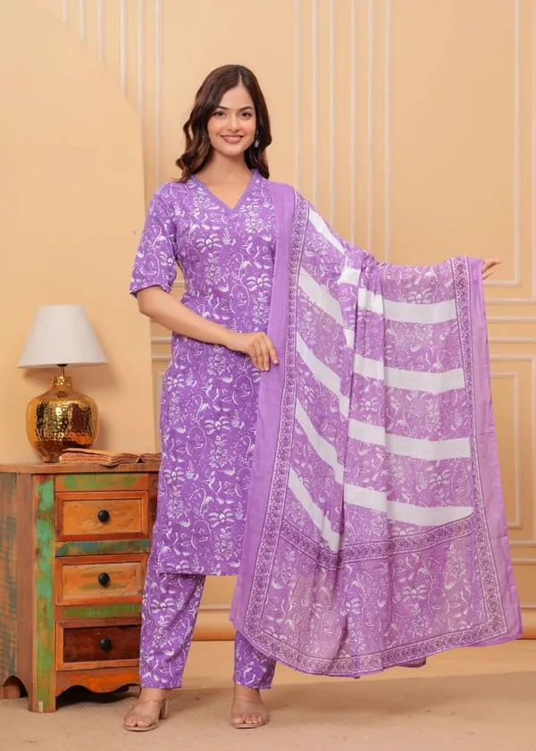 Women_Cotton_Kurta_Pant_Set_With_Dupatta