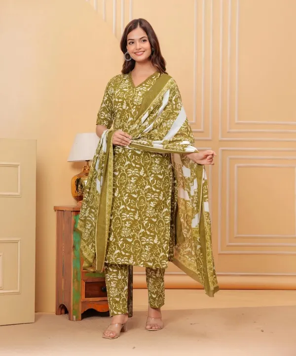 Women_Cotton_Kurta_Pant_Set_With_Dupatta