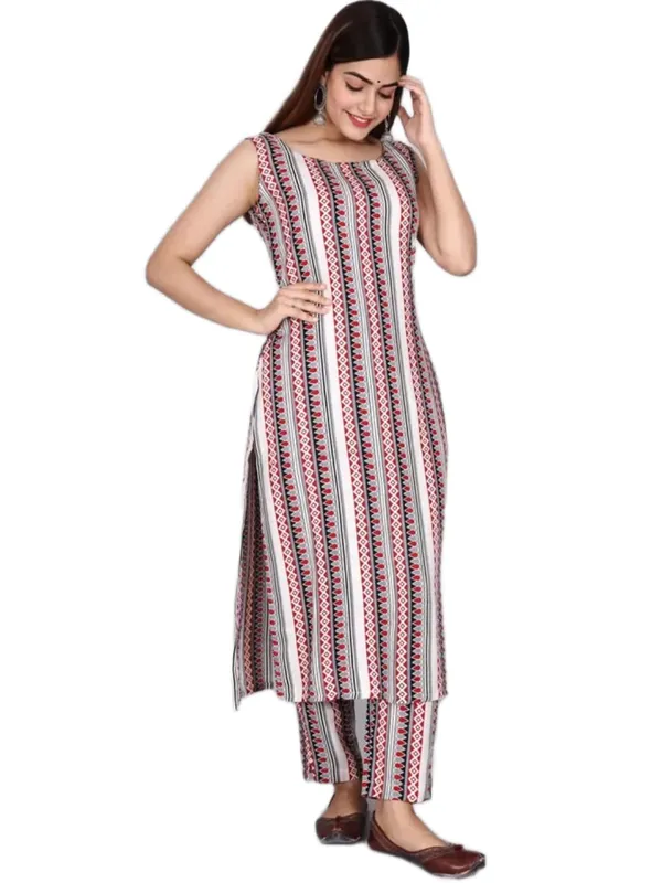 Women_S_Striped_Sleeveless_Kurta_Pant_Set