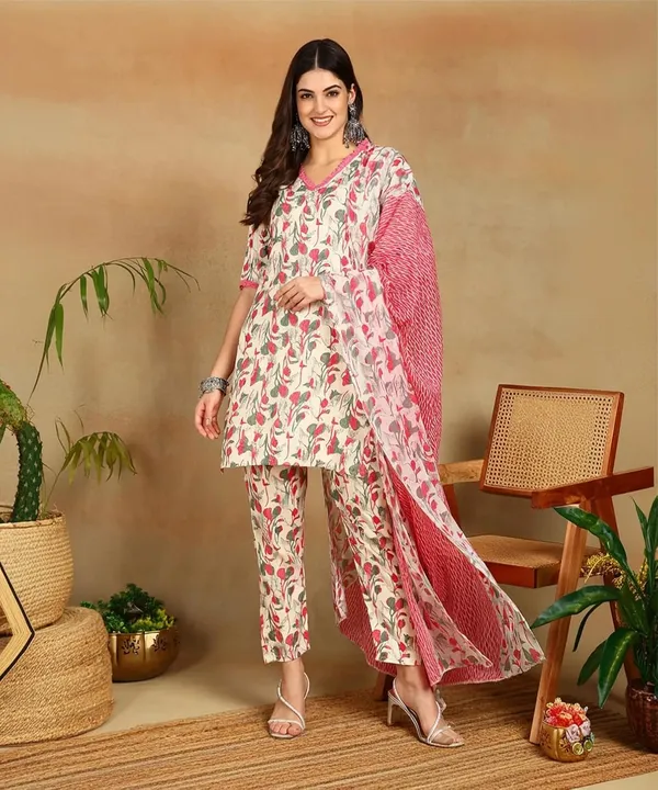 Women_Floral_Print_Kurta_Pant_Dupatta_Set
