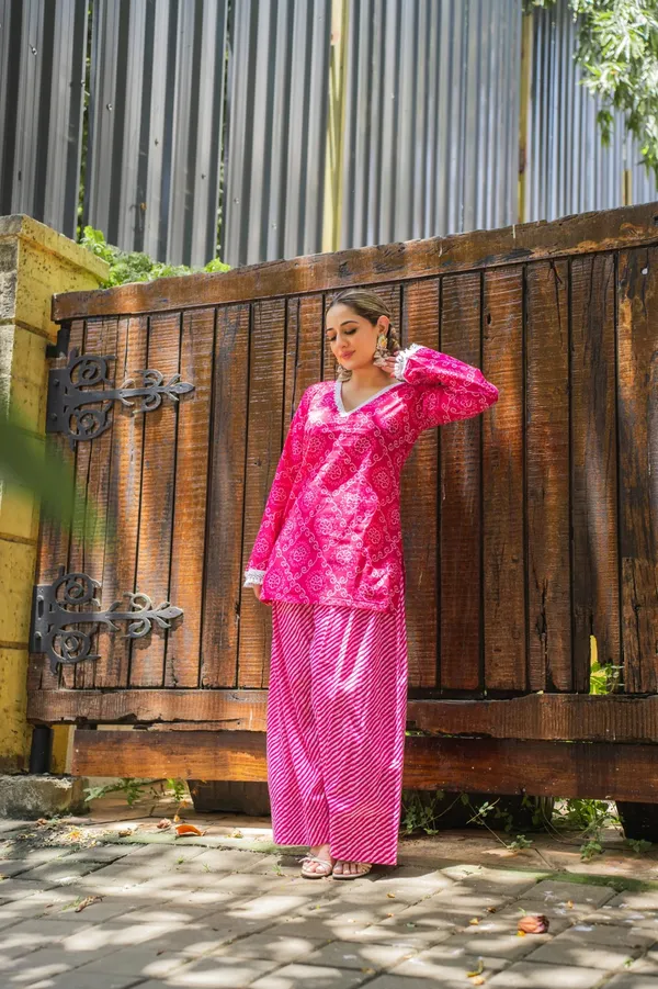 Bhandani_Print_Tunic_Top_with_wide_legged_pant_for_Womens_&_Girls