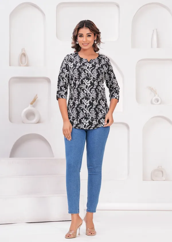 Blue_Printed_Top_for_womens_&_Girls