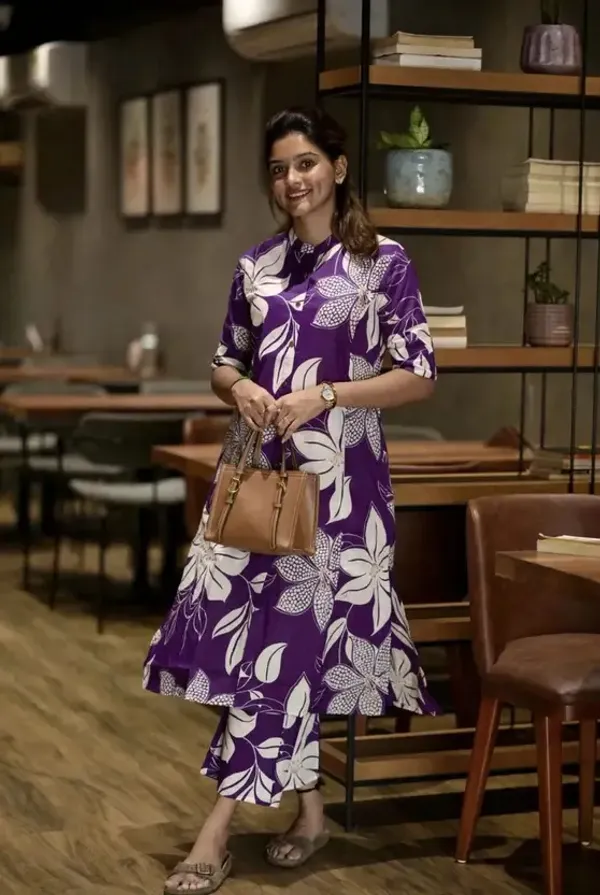 Floral_Print_Purple_Kurta_Pant_set_for_women