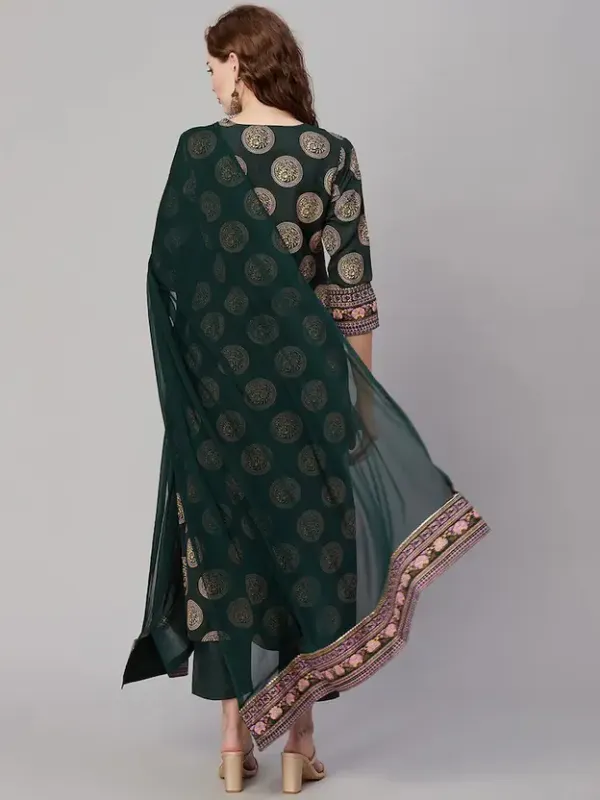 Green_Printed_Kurta_pant_set_with_Dupatta