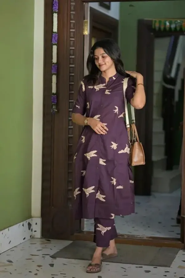 Purple_Printed_Kurta_Pant_set_for_women