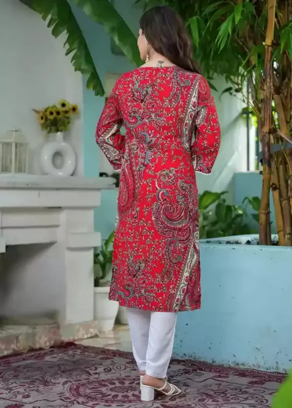 Red_Printed_Single_Kurti_for_women