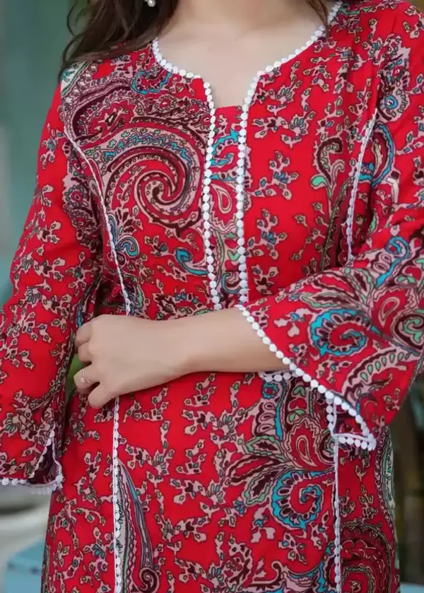 Red_Printed_Single_Kurti_for_women