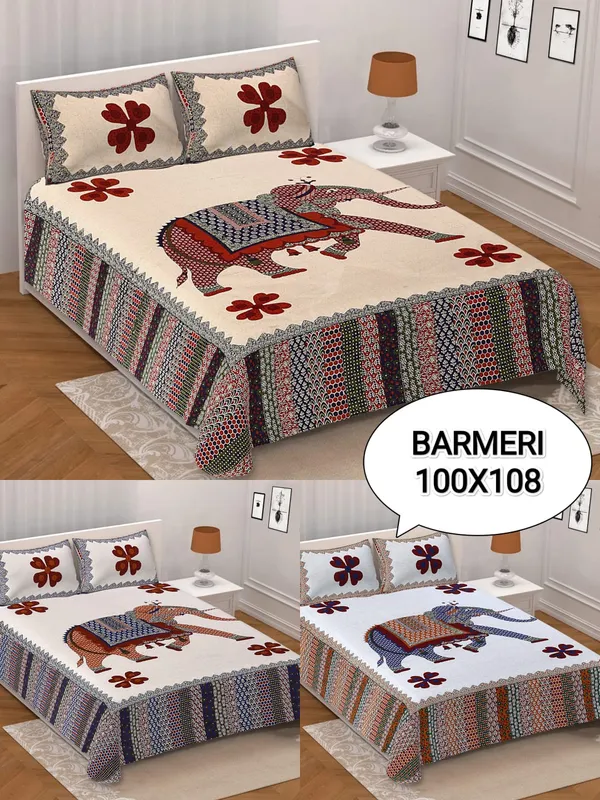 V-51_BedSheets_Rajasthani_Traditional_Print__|_100%_Cotton_300_TC_Premium_Double_Size_Bedsheet_for_Double_Bed_(95_x_100_Inch)_with_2_Pillow_Covers_Set_(17_x_27_Inch)_Designer_Printed_Bedsheet_Set-_Barmeri-D_ELE02