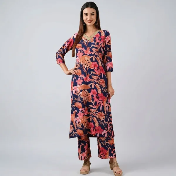 Women_S_Cotton_Blend_Kurti_Pant_Set