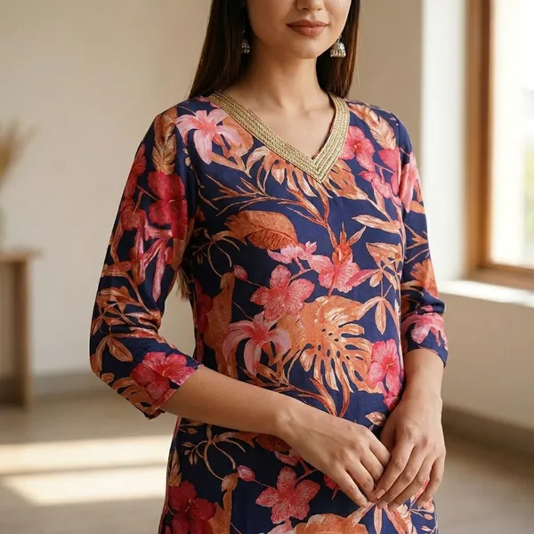 Women_S_Cotton_Blend_Kurti_Pant_Set