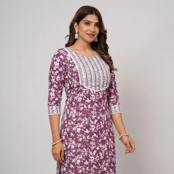 Women_Cotton_Kurti_Pant_Set