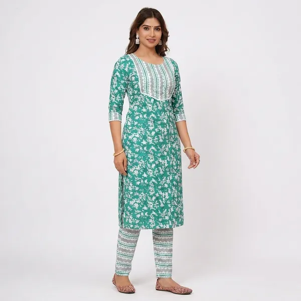 Women_Pure_Cotton_Kurti_Pant_Set