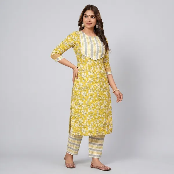 Women_Pure_Cotton_Kurti_Pant_Set