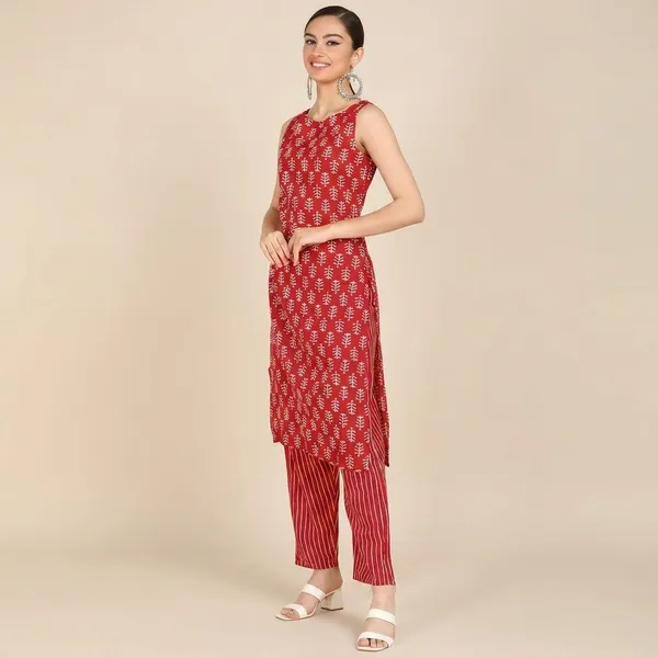 Women_S_Sleeveless_Kurta_Pant_Set