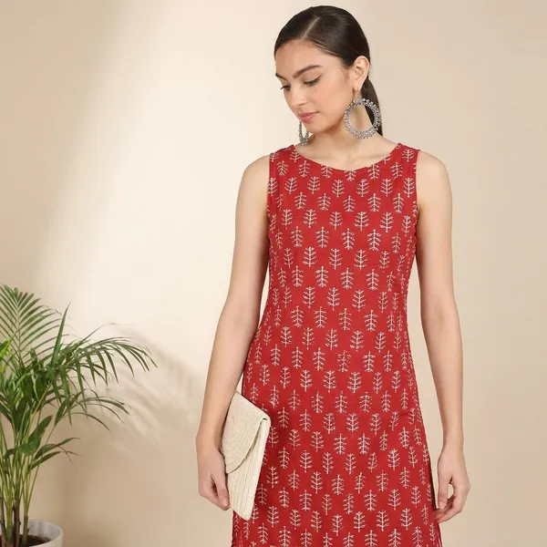 Women_S_Sleeveless_Kurta_Pant_Set