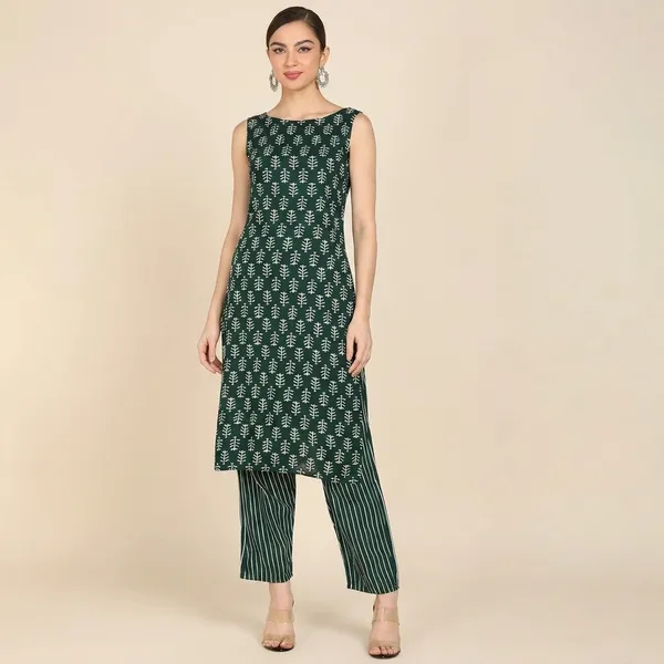 Women_S_Sleeveless_Kurta_Pant_Set