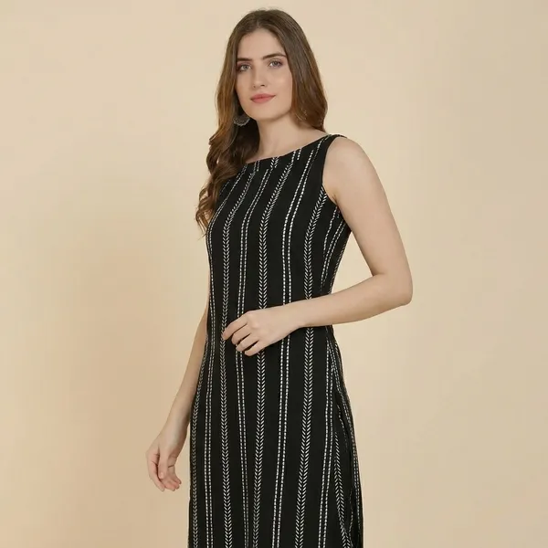 Women_S_Stripe_Print_Sleeveless_Kurta_Pant_Set