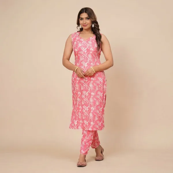 Women_Cotton_Kurta_Pant_Set_Floral_Print_Women_Cotton_Kurta_Pant_Set