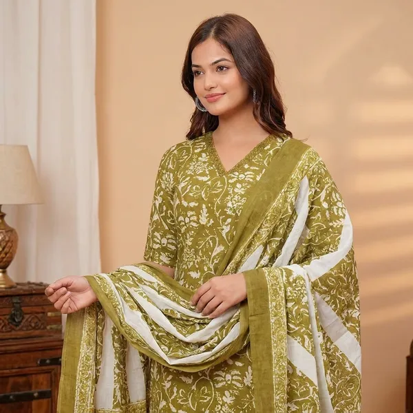 Women_Cotton_Kurta_Pant_Set_With_Dupatta
