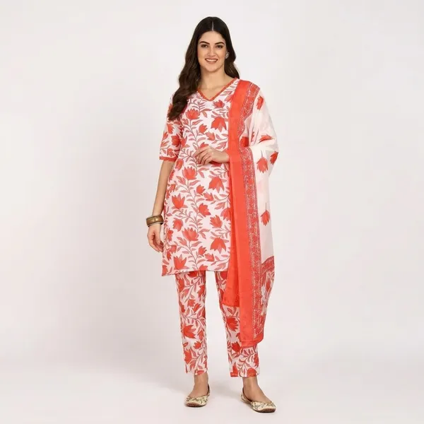 Women_Cotton_Kurta_Pant_Set_With_Dupatta