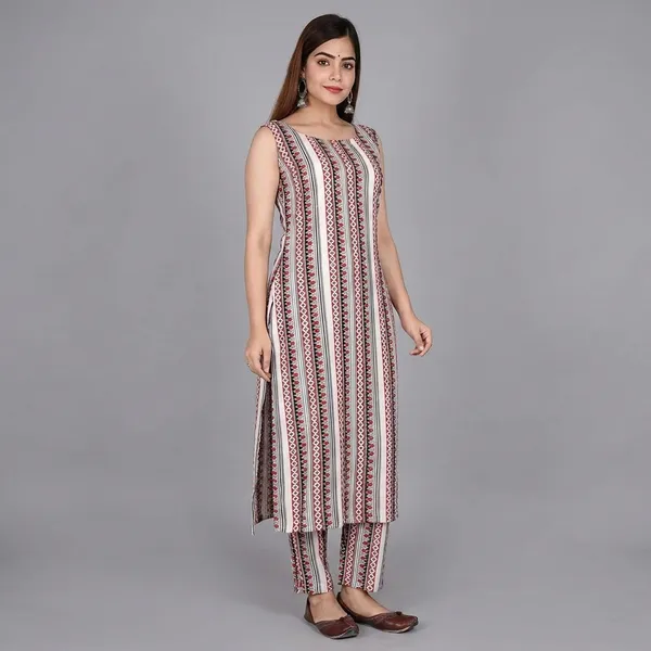 Women_S_Striped_Sleeveless_Kurta_Pant_Set