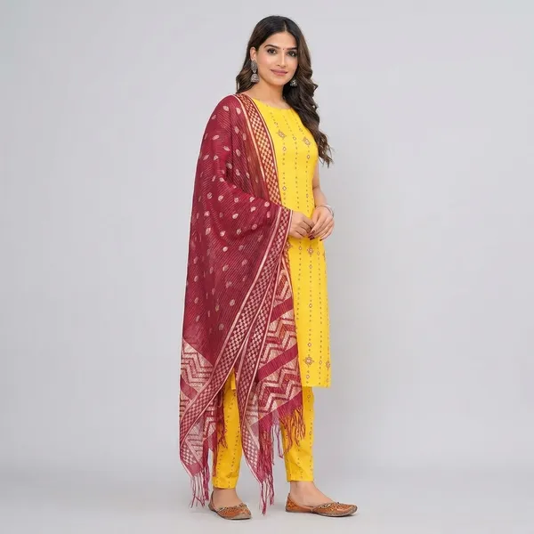 Women_S_Cotton_Kurta_Pant_Set_With_Dupatta