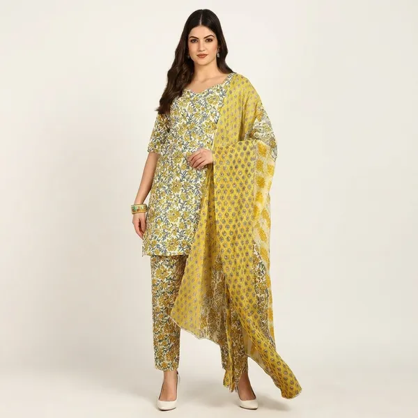 Women_Floral_Print_Kurta_Pant_Dupatta_Set