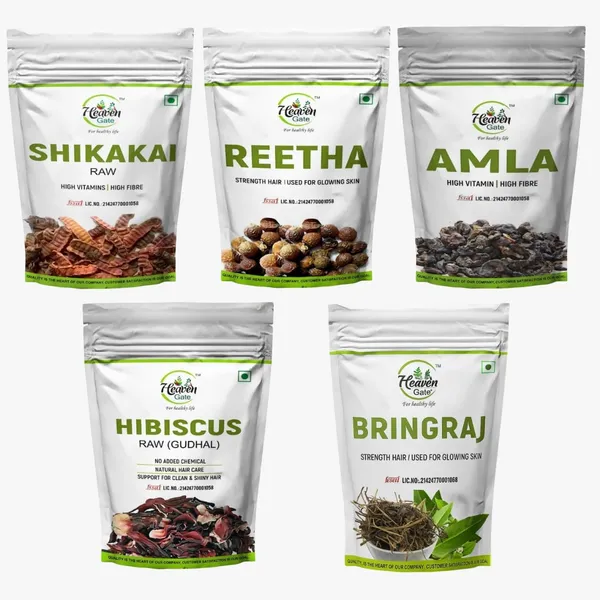 Pack_Of_5_Dried_Amla_Reetha_Shikakai_Bhringraj_Hibiscus_Raw_250Grams_And_Five_50G_Each_Natural_Hair_Care_For_All_Hair_Type_Growth_And_Mask_Gooseberry,_Soapnut,_False_Daisy_And_Gudhal_