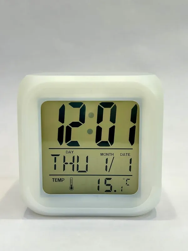 White_Plastic_Alarm_Clock_For_Home