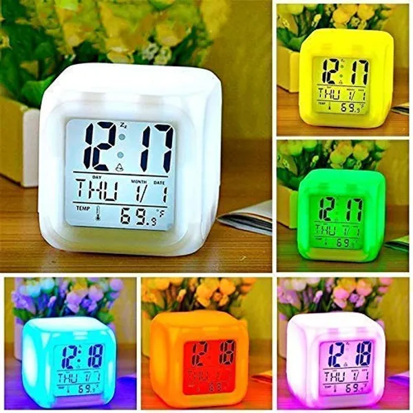 White_Plastic_Alarm_Clock_For_Home