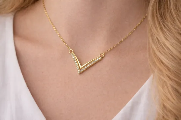 Gold_Brass_Premium_Double_V_Pendant_For_Women