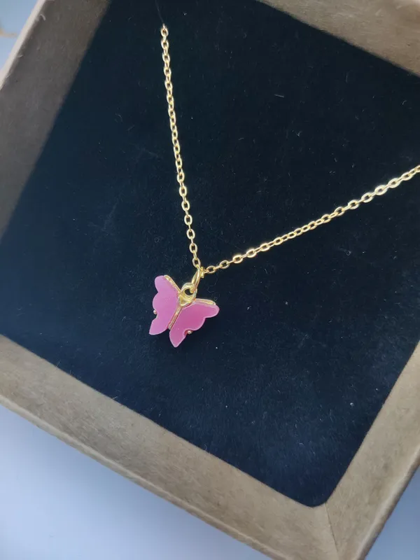 Gold_And_Pink_Brass_Premium_Acrilyc_Butterfly_Pendant_For_Women