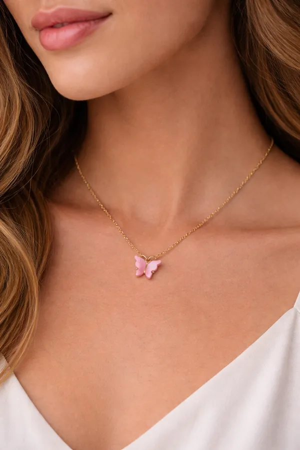 Gold_And_Pink_Brass_Premium_Acrilyc_Butterfly_Pendant_For_Women