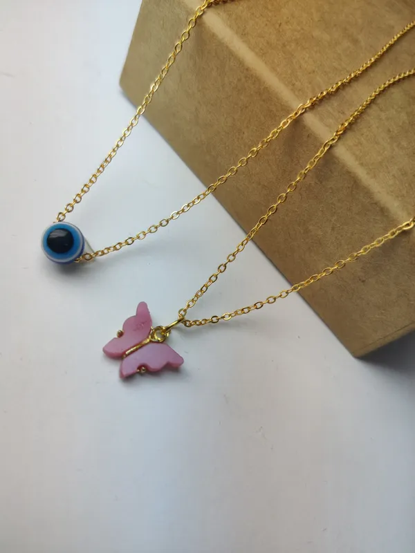 Pink_Brass_Premium_Acralyc_Butterfly_and_Evil_Eye_Pendant_Necklace_Combo_For_Women_(Pack_Of_2)