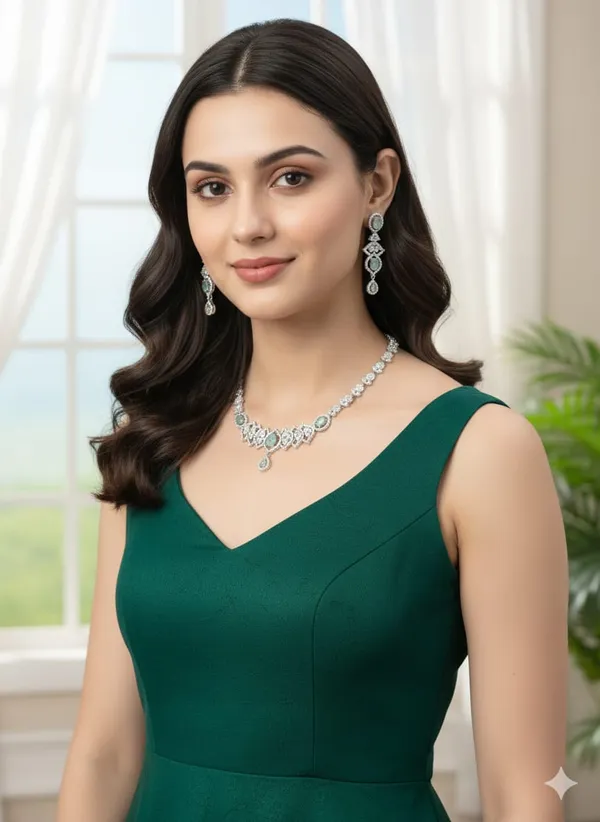 Silver_Brass_Necklace_set_For_women