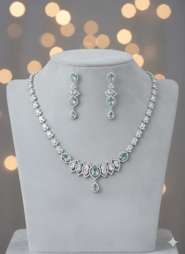 Silver_Brass_Necklace_set_For_women