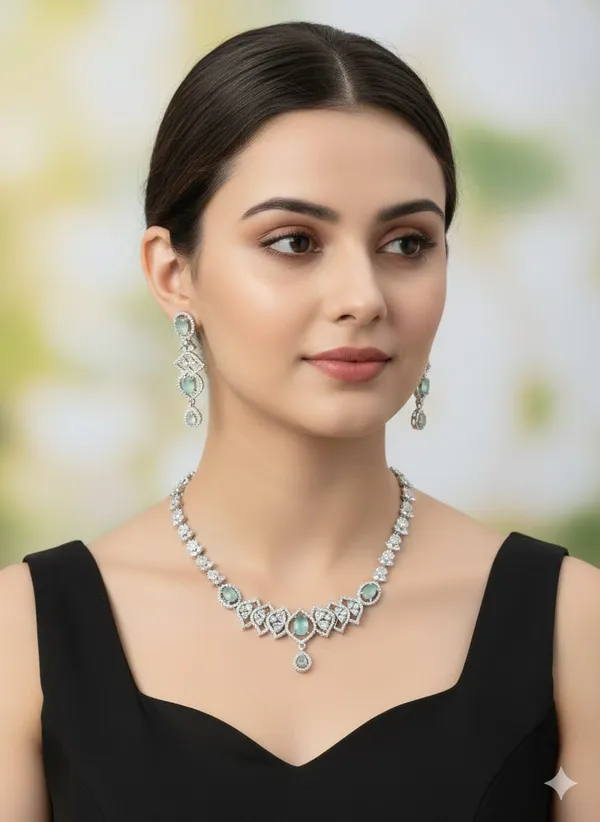 Silver_Brass_Necklace_set_For_women