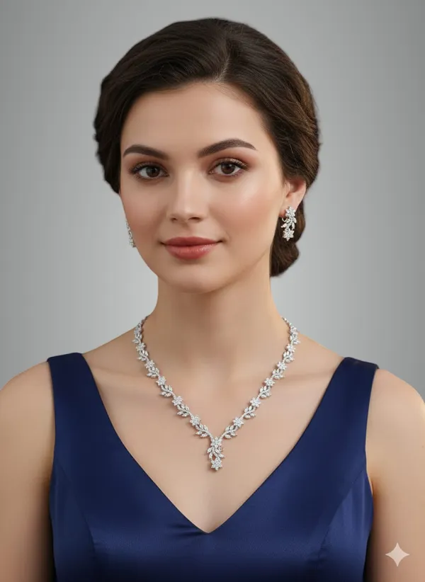 Silver_Brass_Necklace_set_For_women