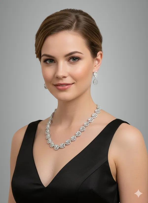 Silver_Brass_Necklace_set_For_women