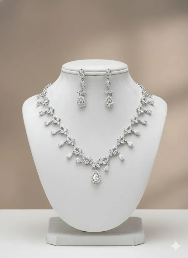 Silver_Brass_Necklace_set_For_women