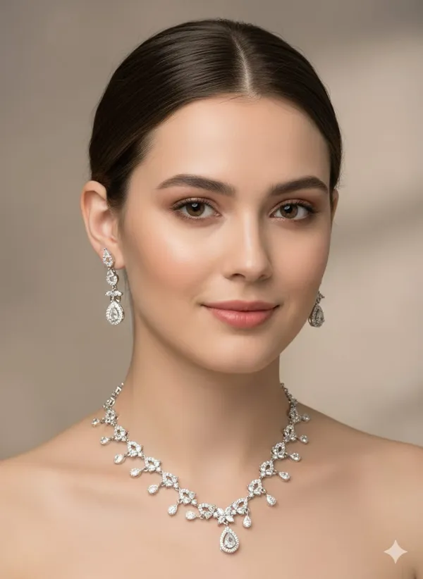 Silver_Brass_Necklace_set_For_women